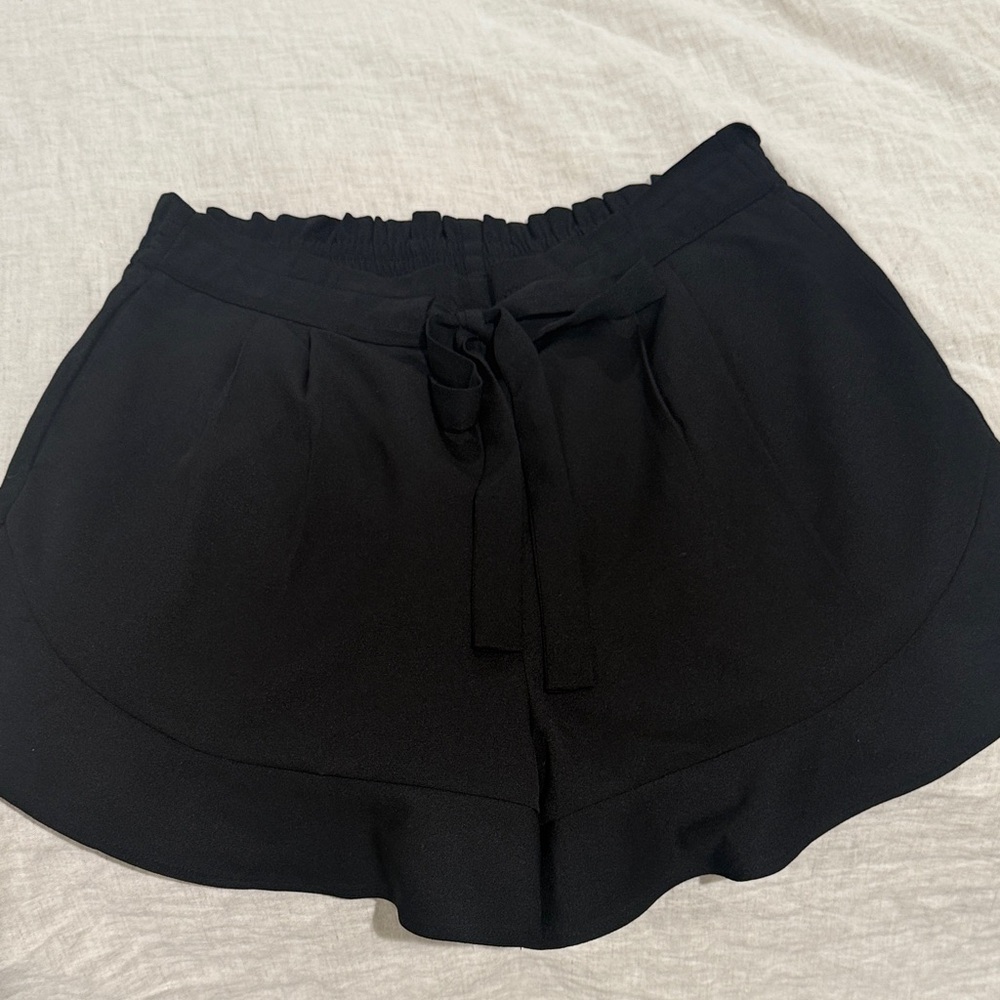 Elegant High Waist Black Women's Shorts